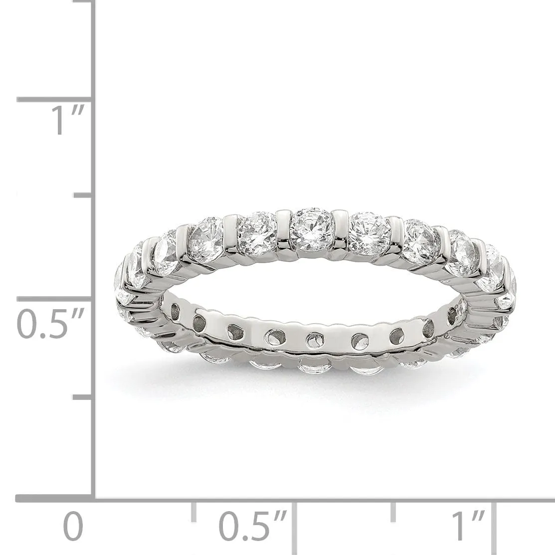 Sterling Silver Cubic Zirconia Band Rings
