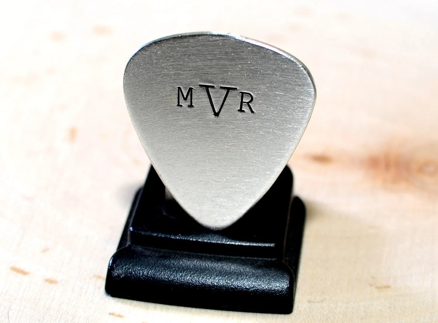Sterling Silver Guitar Pick with your Personalized Monogram