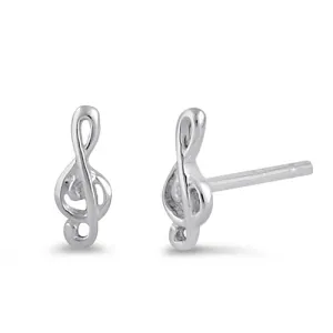 Sterling Silver Music Note Earrings