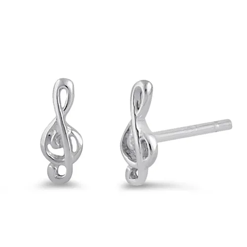Sterling Silver Music Note Earrings