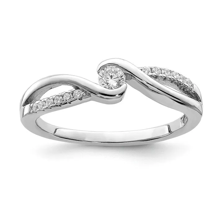 Sterling Silver Round CZ Infinity Inspired Ring