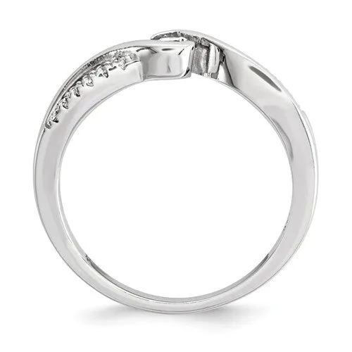 Sterling Silver Round CZ Infinity Inspired Ring
