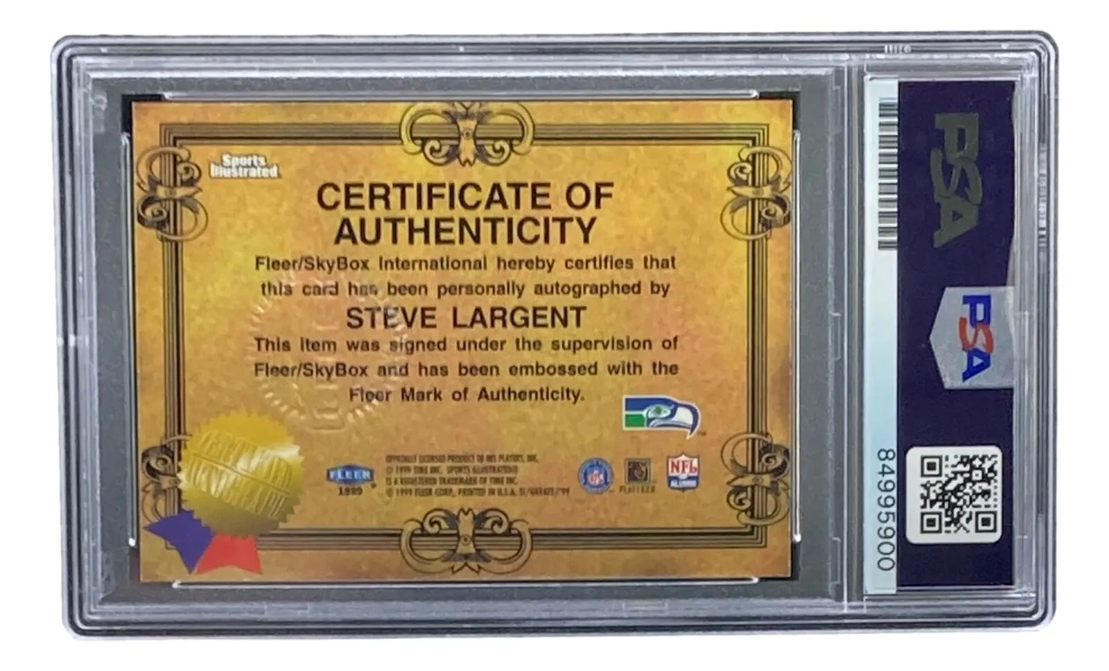 Steve Largent Signed 1999 Fleer Sports Illustrated Trading Card PSA/DNA