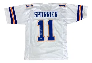 Steve Spurrier Florida Signed White Football Jersey BAS ITP