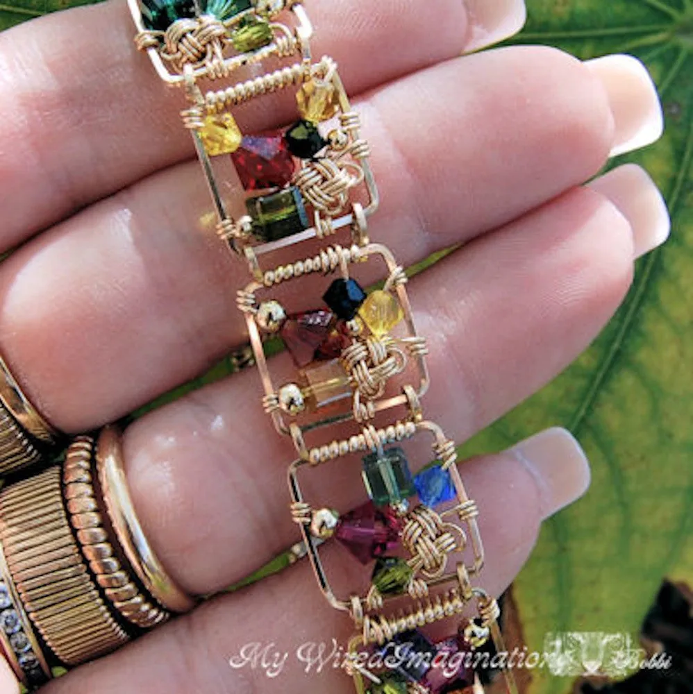 Story Teller Link Bracelet, Wire Wrap Jewelry Tutorial