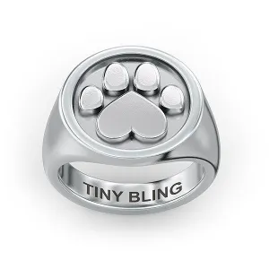 Stud Paw Print Signet Ring
