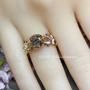 Swarovski Purple Haze Handmade Ring in 14K GF US Size 4 1/2