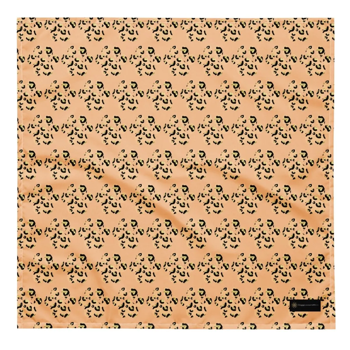 Tan Leopard Print Dog Paw Bandana