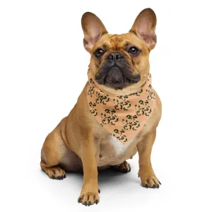 Tan Leopard Print Dog Paw Bandana