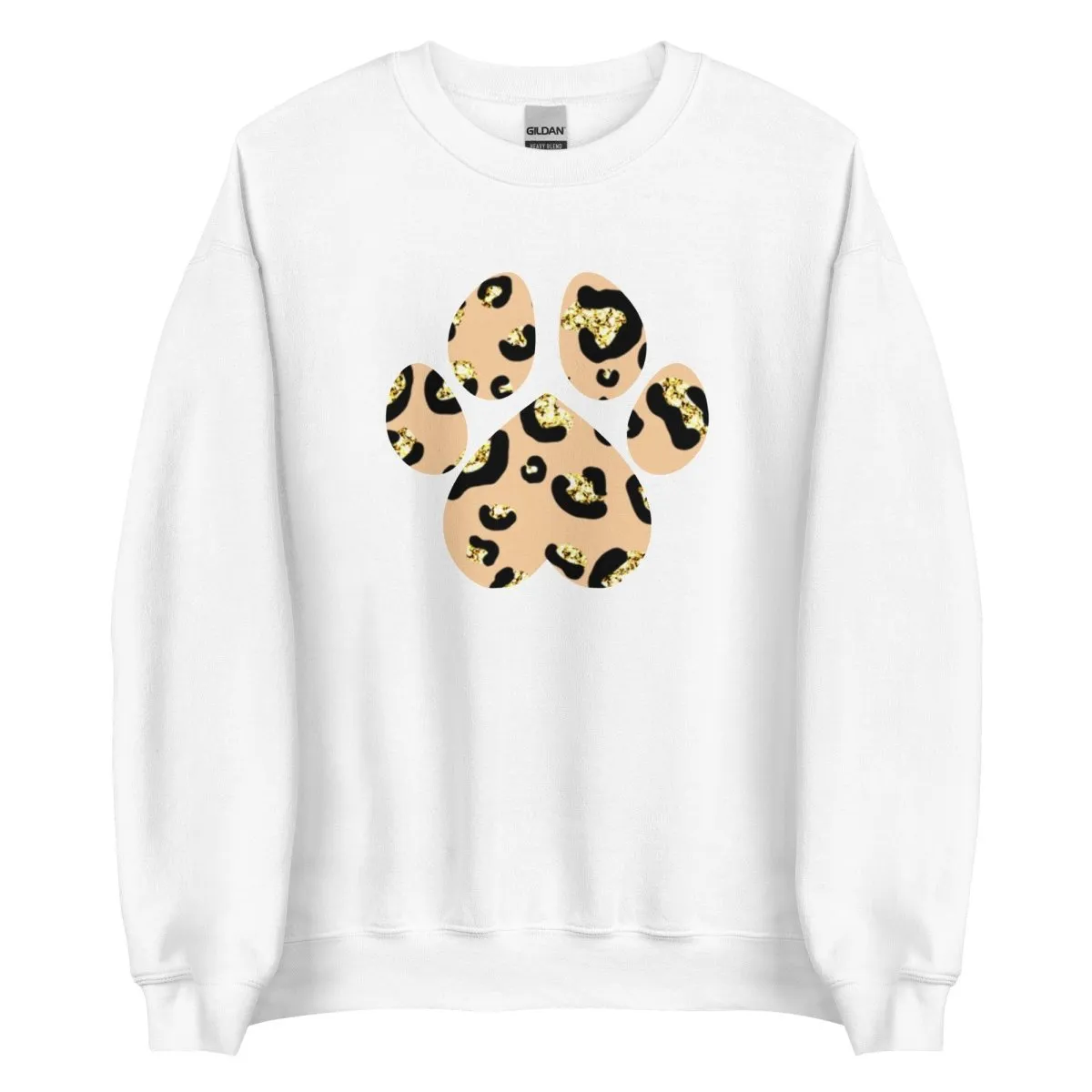 Tan Leopard Print Dog Paw Sweatshirt