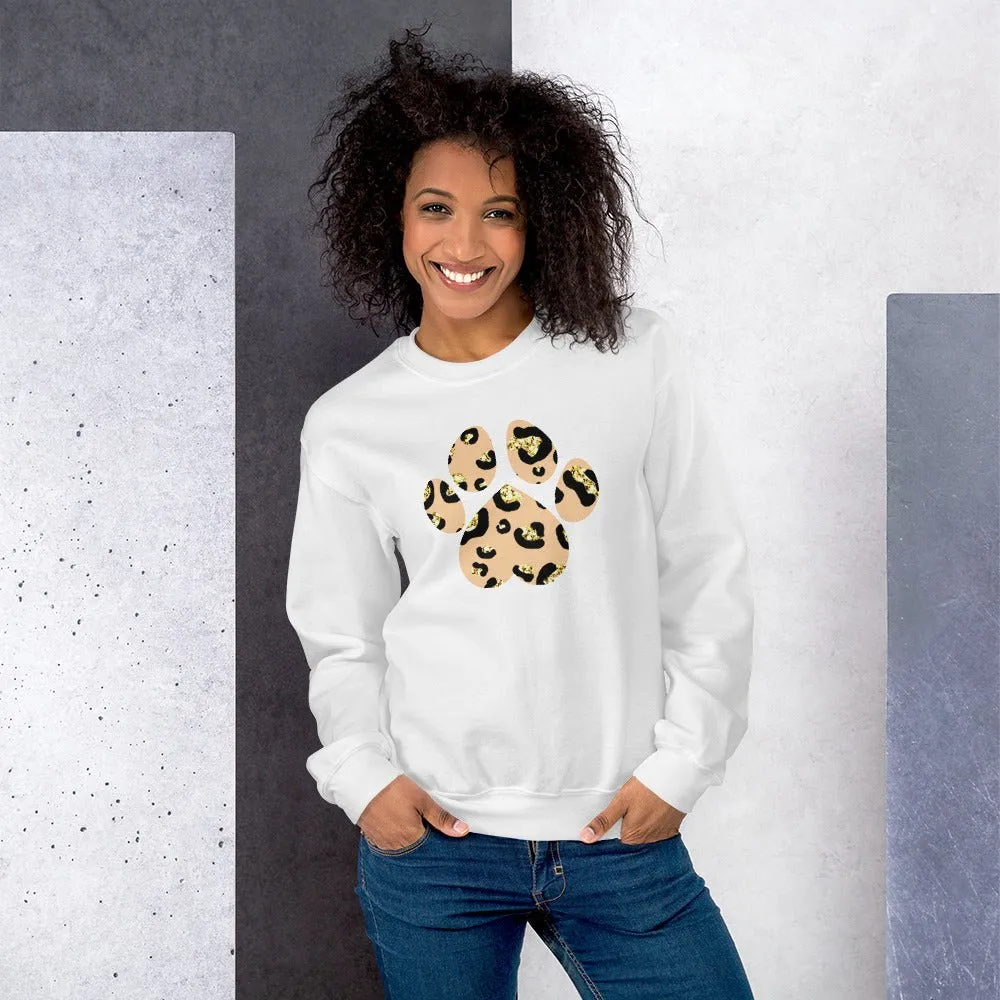 Tan Leopard Print Dog Paw Sweatshirt