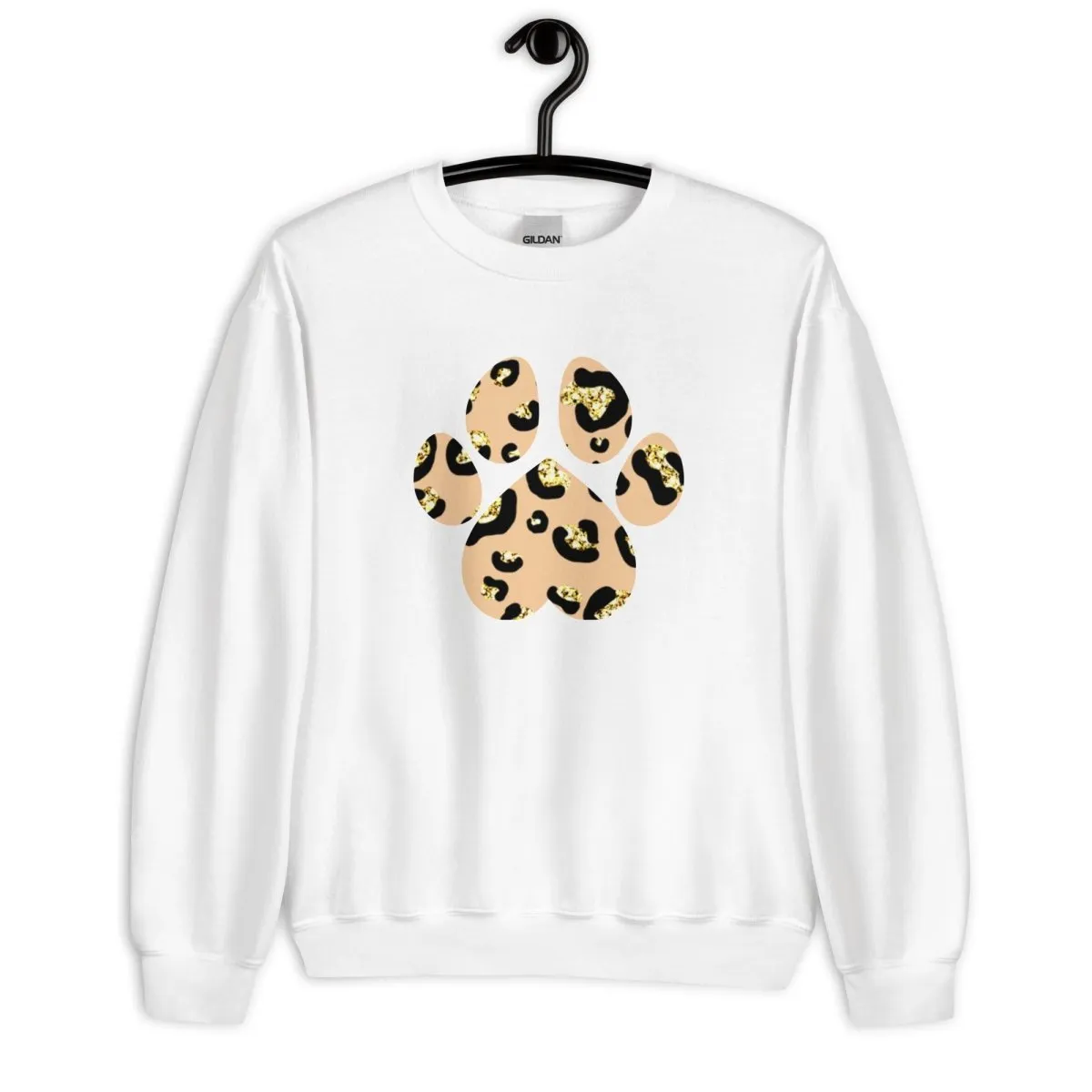 Tan Leopard Print Dog Paw Sweatshirt