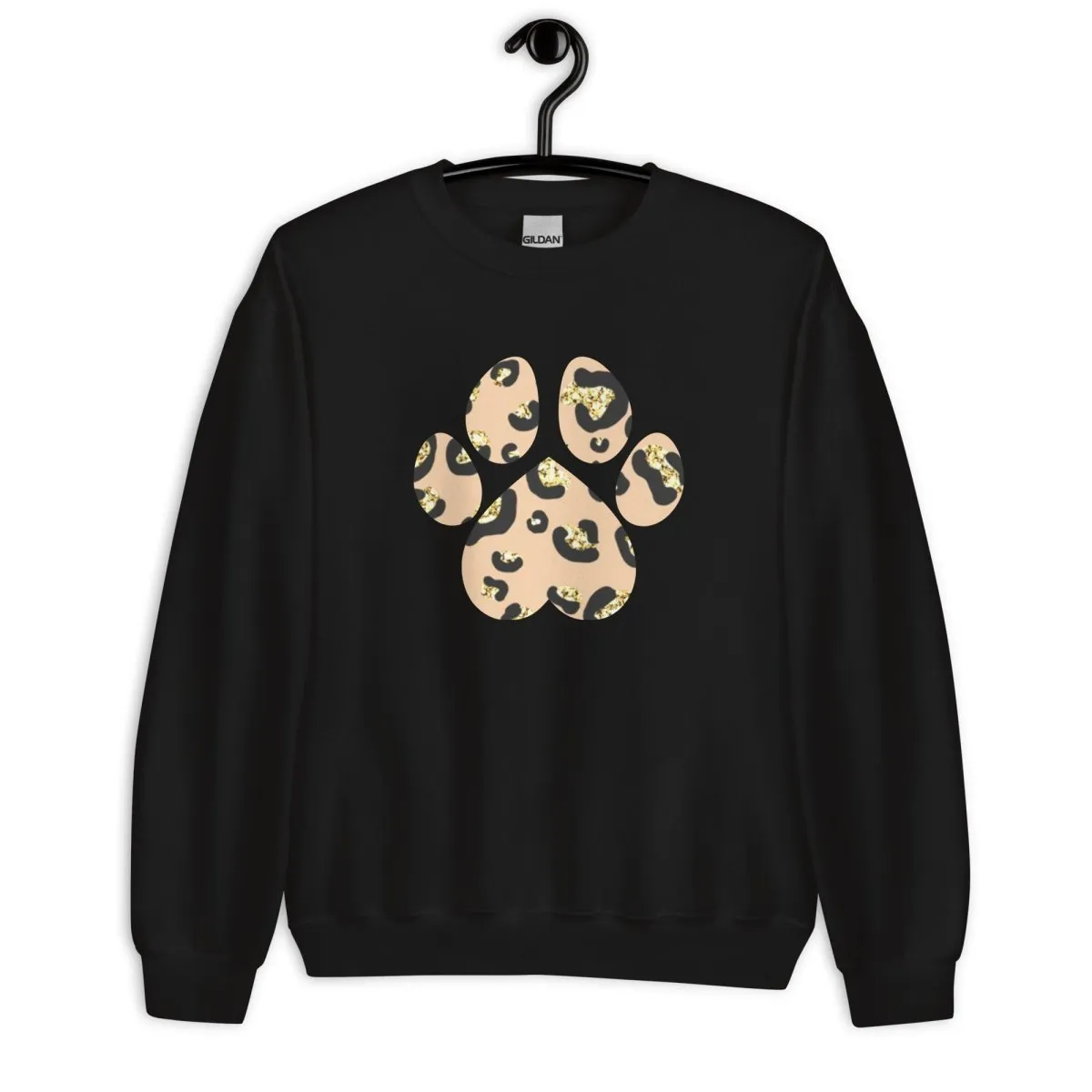 Tan Leopard Print Dog Paw Sweatshirt