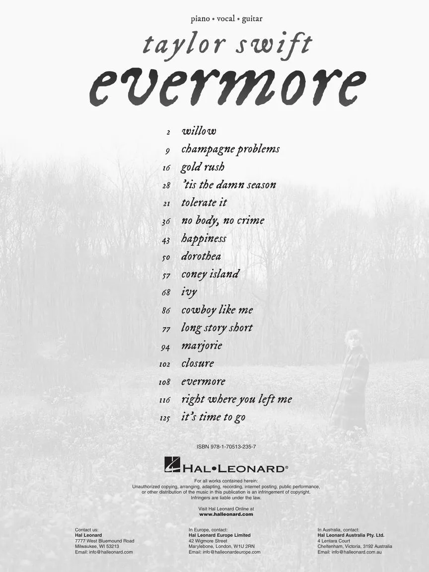 Taylor Swift - Evermore - PVG