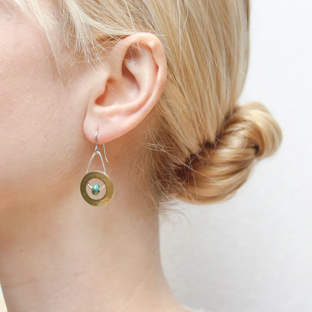 Teardrop with Ring and Bead Wire Earring