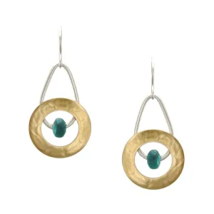 Teardrop with Ring and Bead Wire Earring