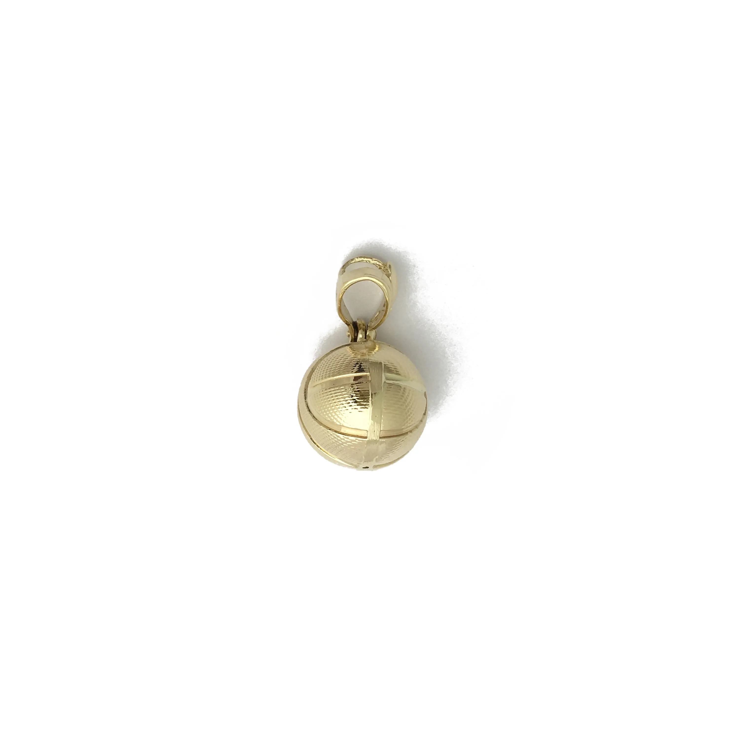 Textured Basket Ball Pendant (14K)