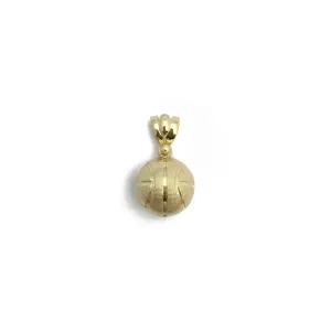 Textured Basket Ball Pendant (14K)