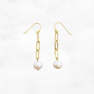 The Cloud Pearl and Chain Earrings