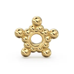 Tiny 2pc 18k Solid Yellow Gold 4mm Fancy Spacer Beads 1mm Hole Jewelry Making Handmade Finding