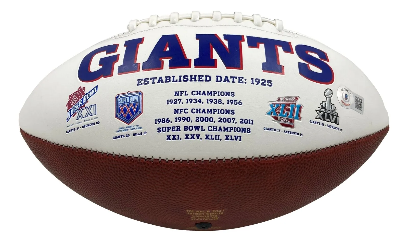 Tommy Devito Signed New York Giants Logo Football BAS ITP