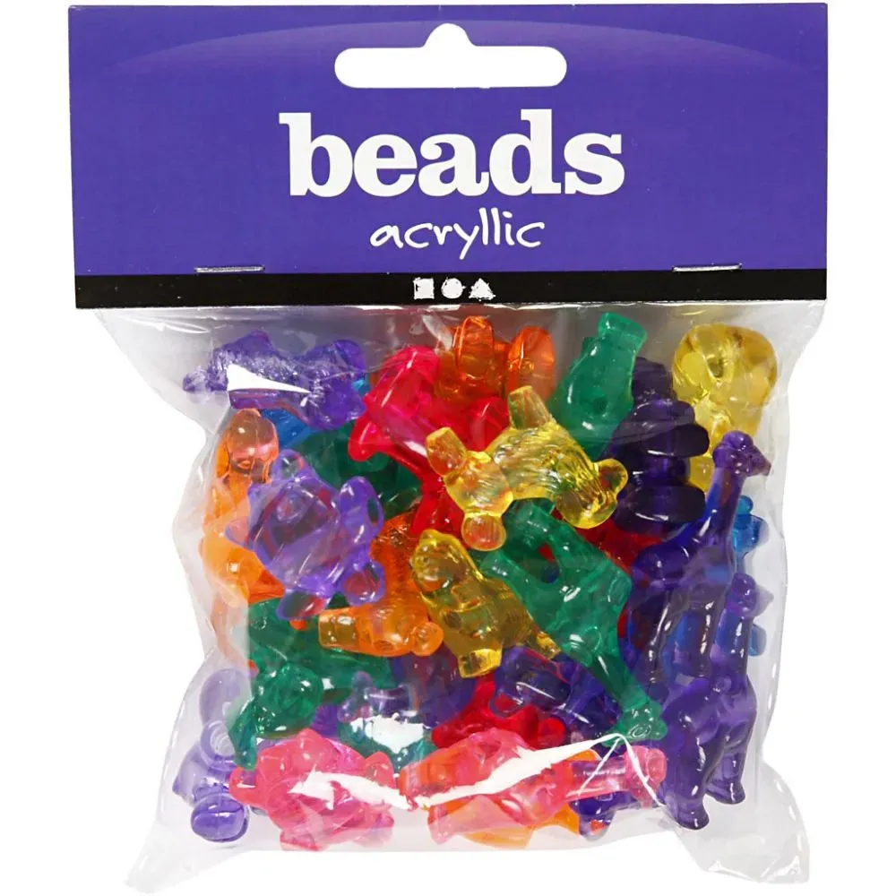 Transparent Colours Animals Shaped Plastic Bead Jewellery Making Supplies D:25mm