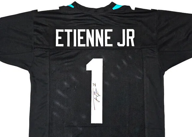 Travis Etienne Jacksonville Signed Black Football Jersey BAS