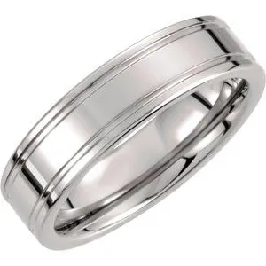 Tungsten 6 mm Grooved Band Size 8