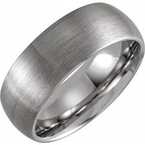 Tungsten 8 mm Domed Band Size 14 with Satin Finish