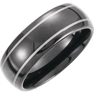 Tungsten 8.3 mm Band with Black Immersion Plating Size 8