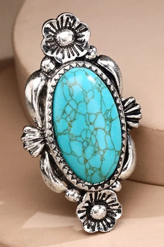 Turqouise Stone cuff ring *