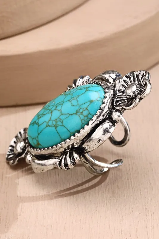 Turqouise Stone cuff ring *