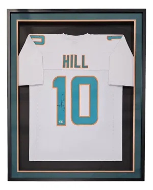 Tyreek Hill Miami Signed Framed Custom White Football Jersey BAS ITP
