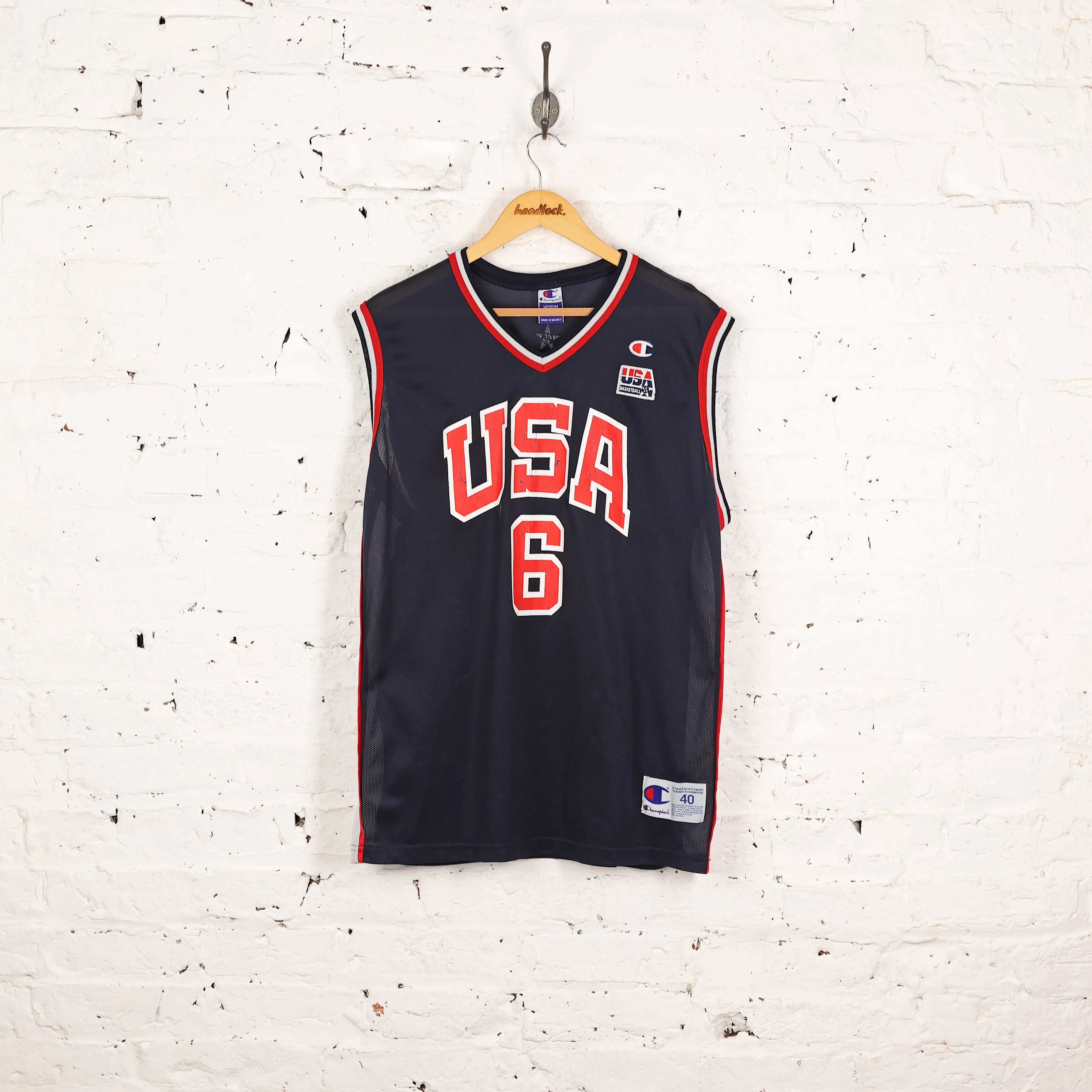 USA Houston Champion Basketball Vest Jersey - Blue - M