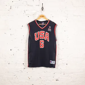 USA Houston Champion Basketball Vest Jersey - Blue - M