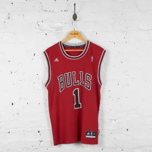 Vintage Adidas Chicago Bulls NBA Jersey - Red - M