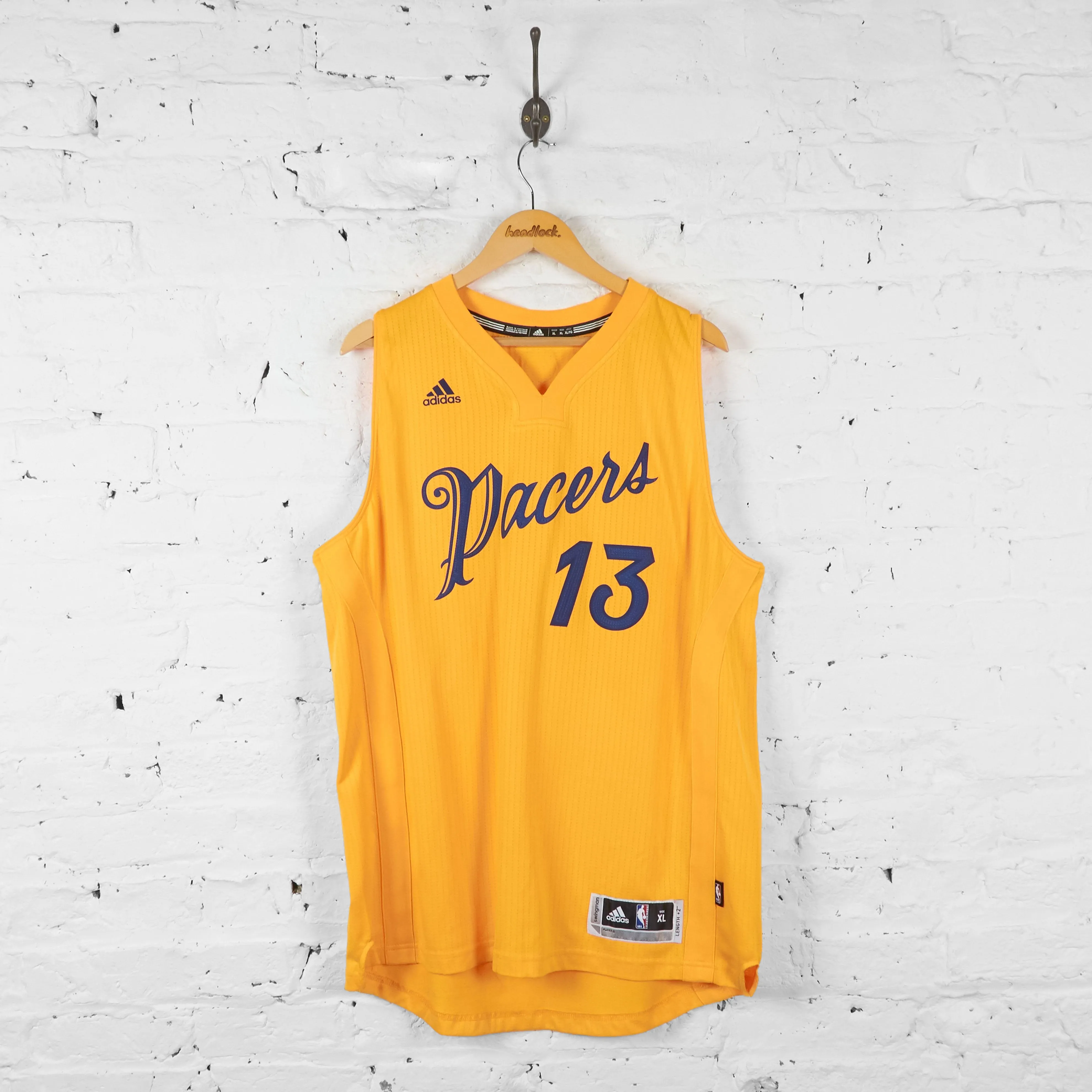 Vintage Adidas Indiana Pacers NBA Jersey - Yellow - XL