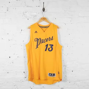 Vintage Adidas Indiana Pacers NBA Jersey - Yellow - XL