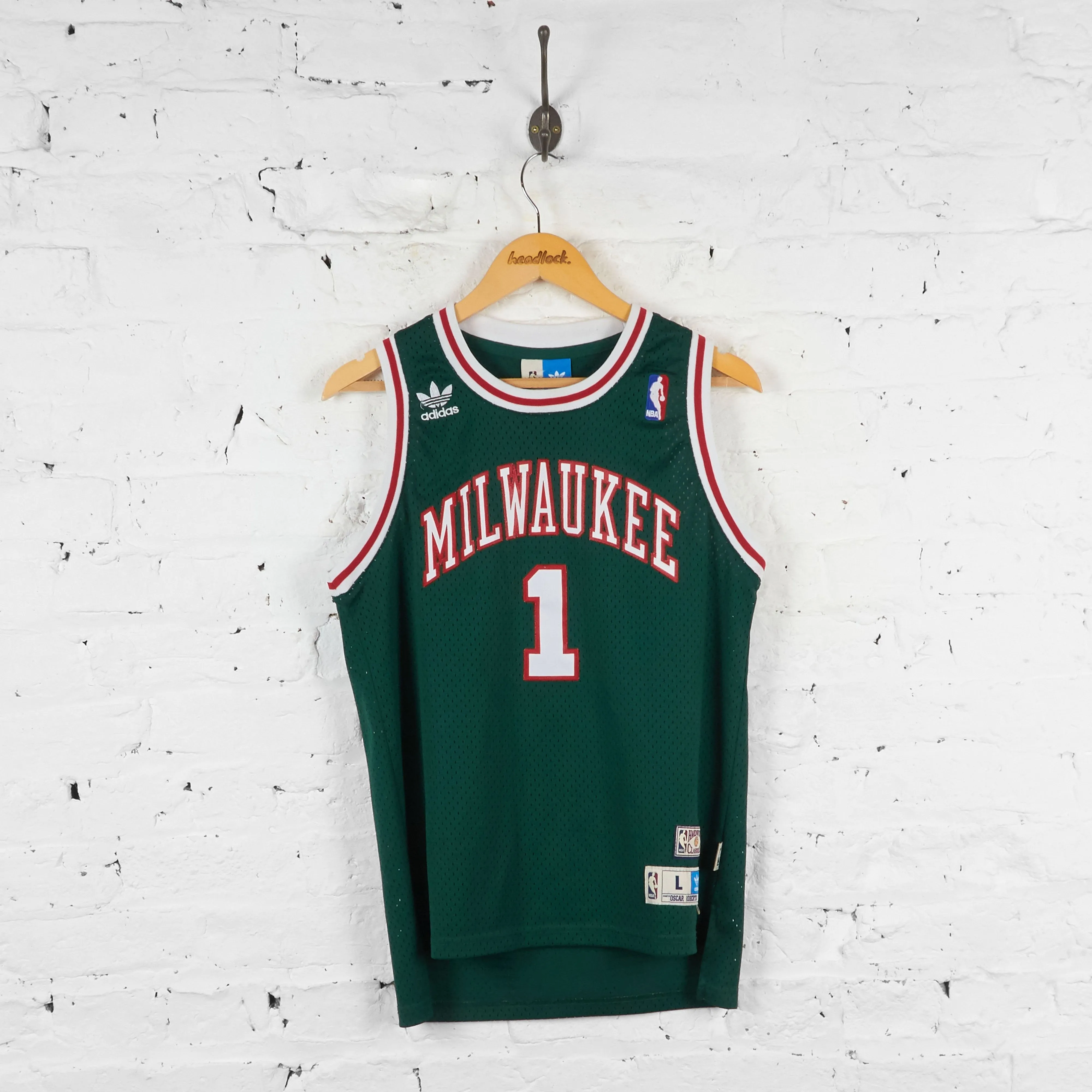 Vintage Adidas Youth NBA Milwaukee Bucks Jersey - Green - Youth L