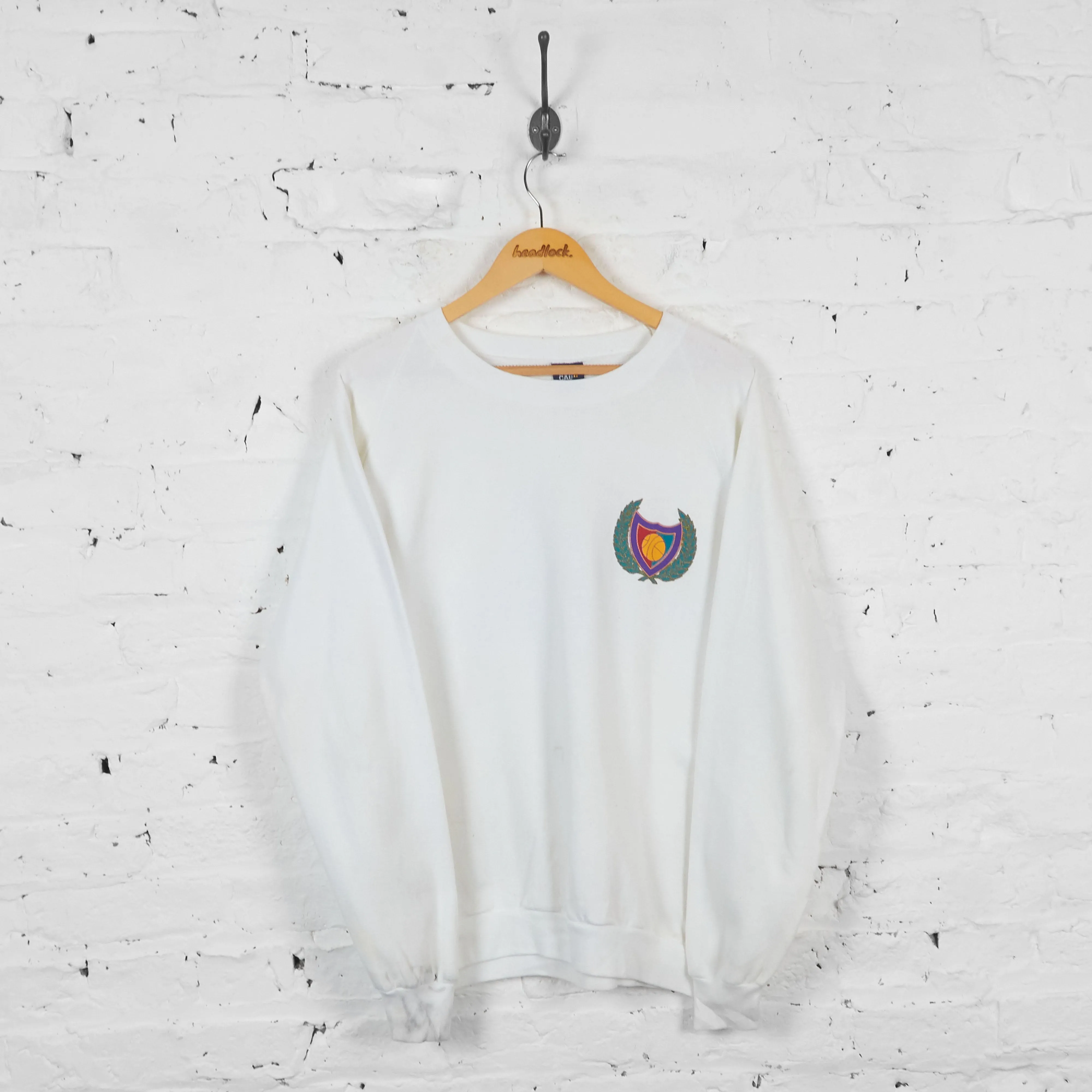 Vintage Basketball Sweatshirt - White - L