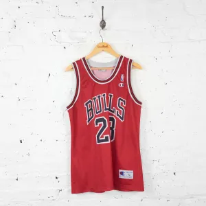 Vintage Champion NBA Chicago Bulls Jordan Jersey - Red - L