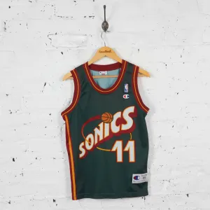 Vintage Champion Seattle Supersonics Basketball NBA Jersey - Green - XS