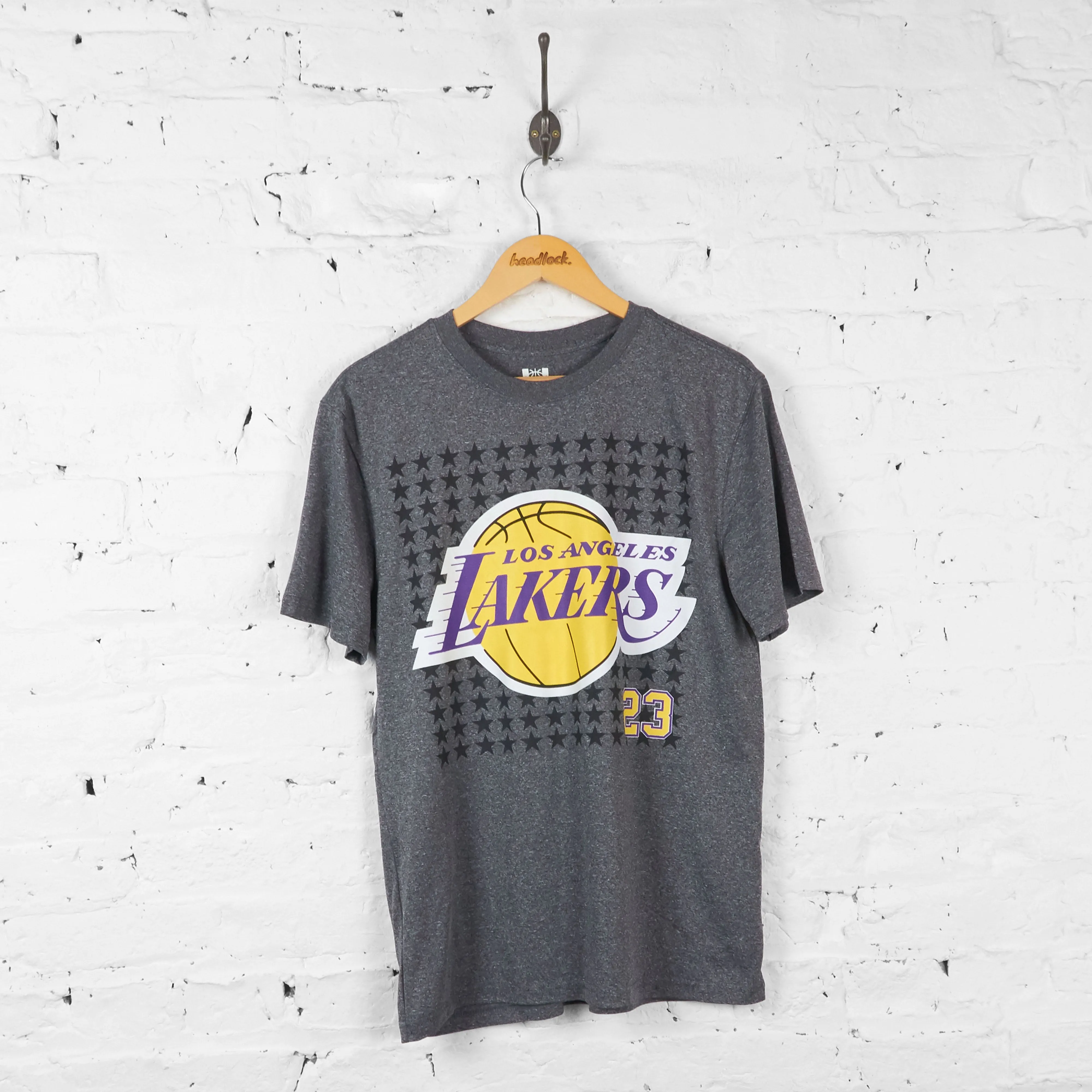 Vintage Los Angeles Lakers LeBron James Basketball T-shirt - Grey - M