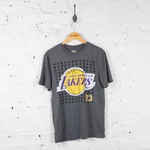 Vintage Los Angeles Lakers LeBron James Basketball T-shirt - Grey - M