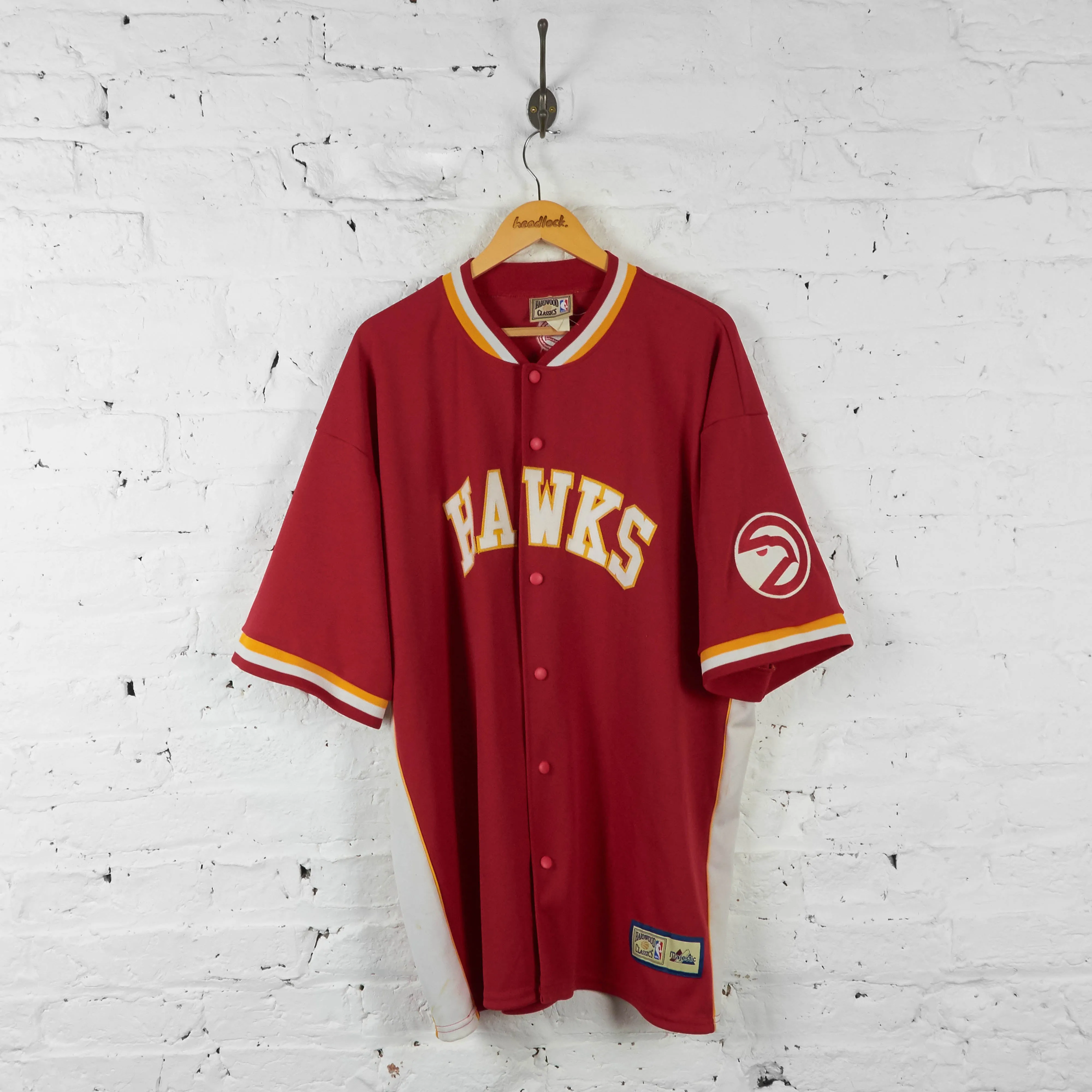 Vintage NBA Atlanta Hawks Jersey - Red/Yellow - L
