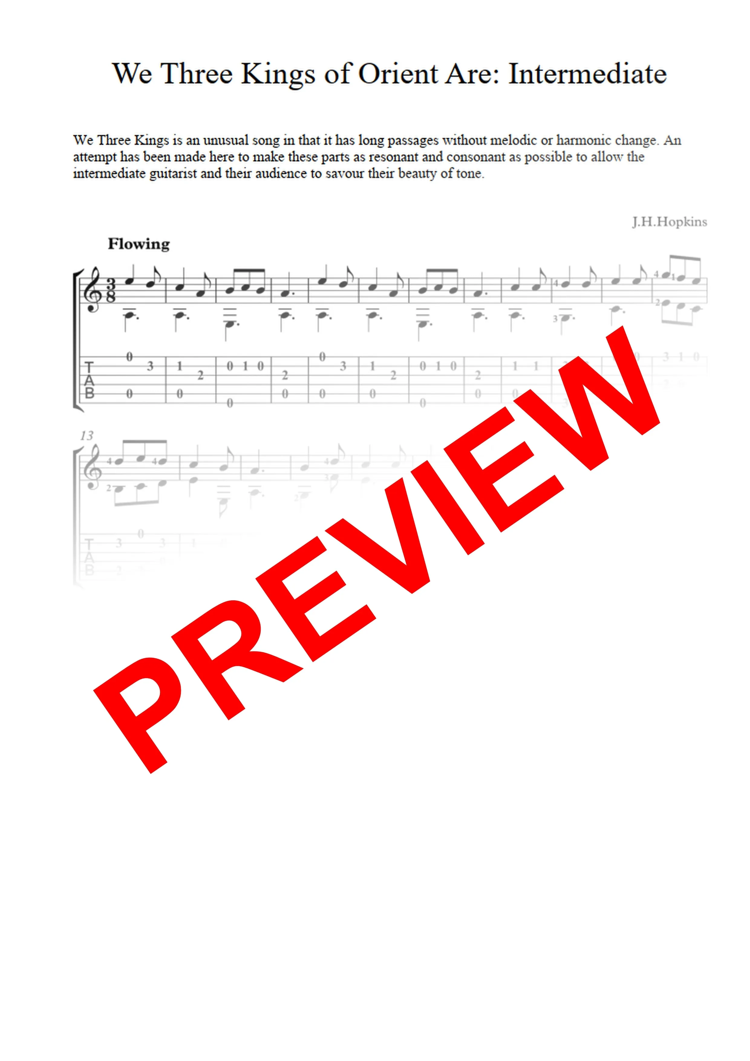 We Three Kings Of Orient Are: PDF Combined Version for guitar - Sheet Music Download