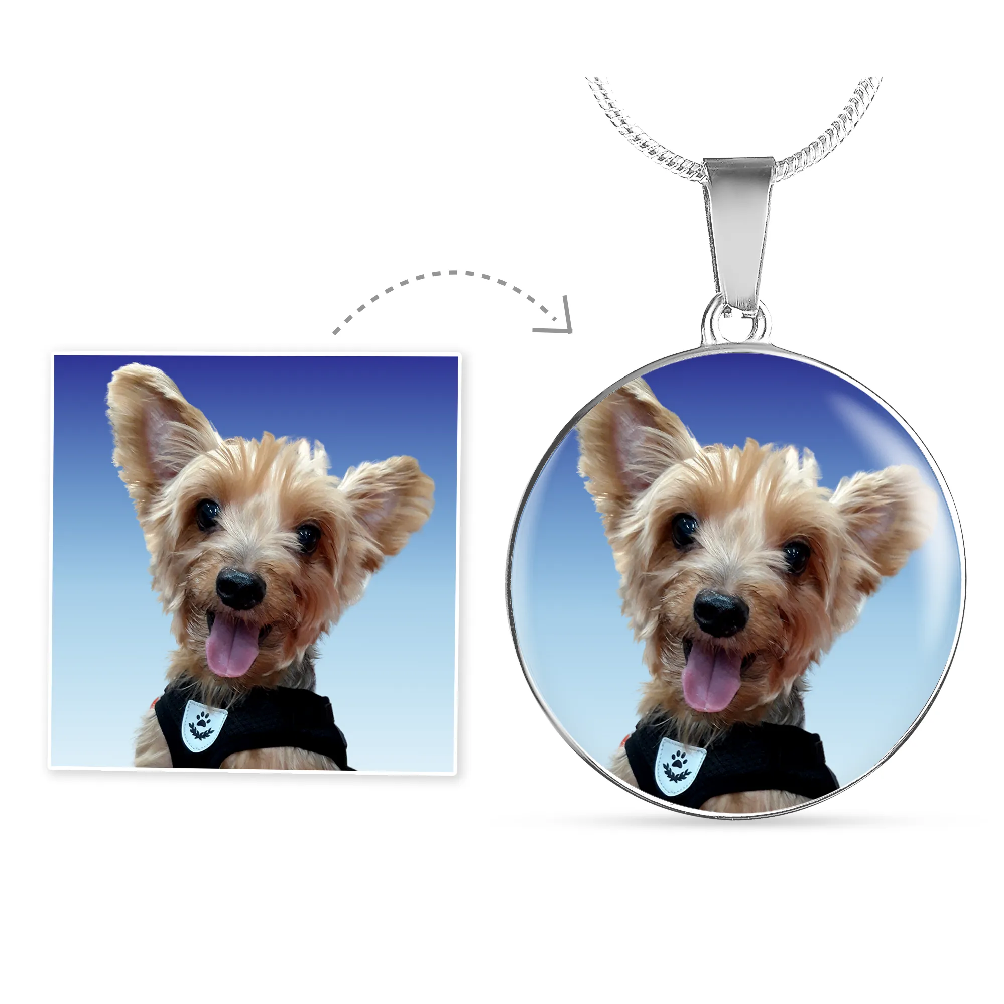 When Tomorrow Starts Without Me Personalized Photo Pet Memorial Pet Loss In Remembrance Circle Necklace With Engraving