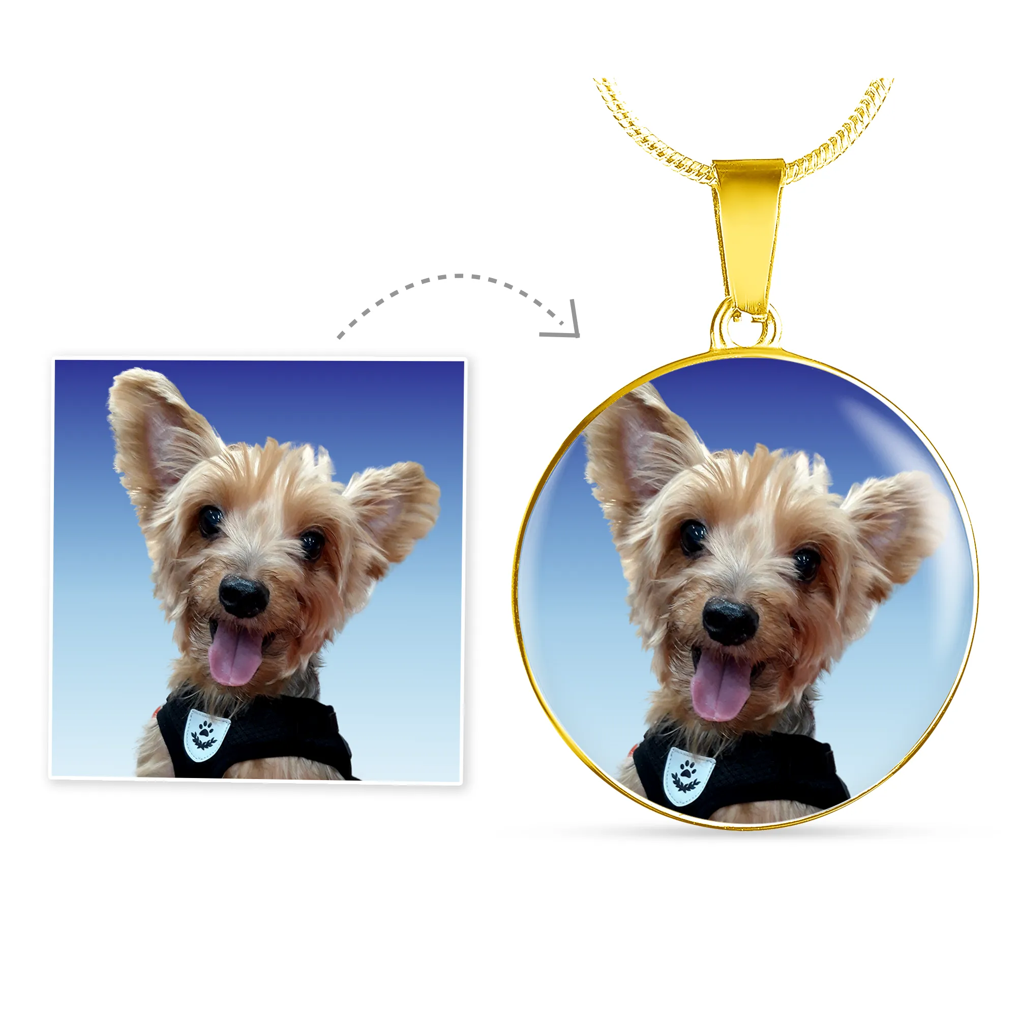 When Tomorrow Starts Without Me Personalized Photo Pet Memorial Pet Loss In Remembrance Circle Necklace With Engraving