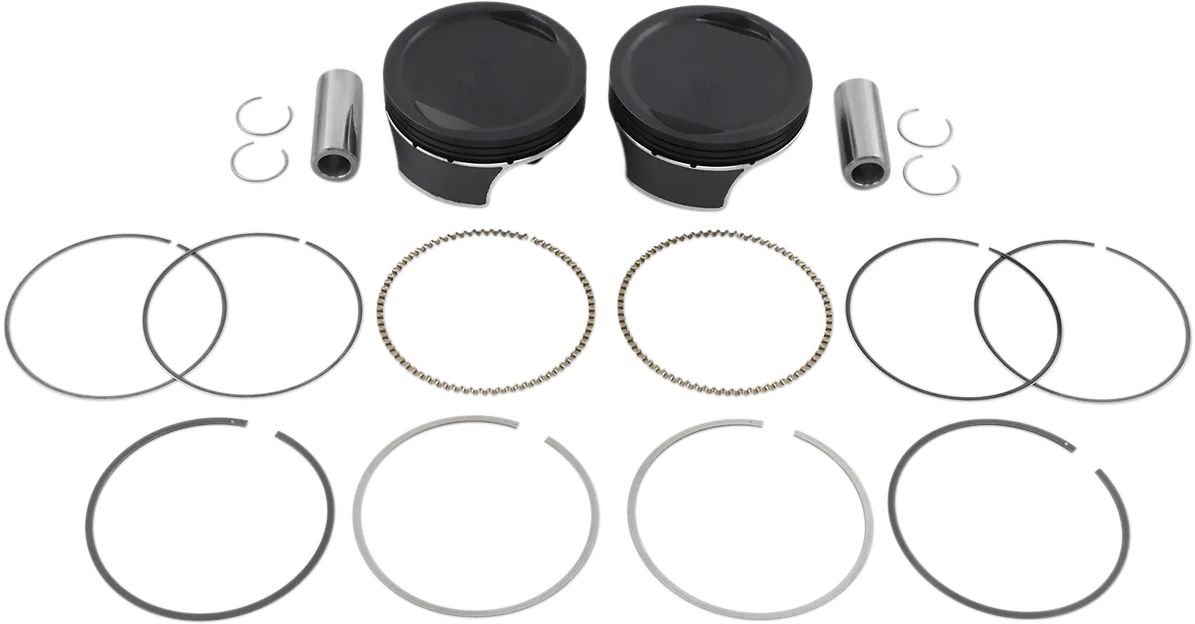 Wiseco K1723 K Piston Kit (73ci., Dished) - Standard Bore 3.498in., 8.5:1 Compression
