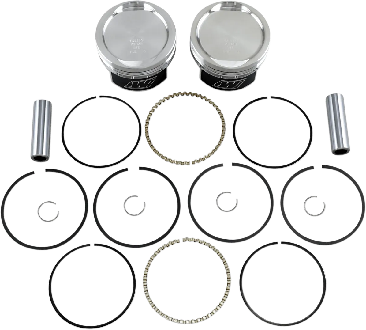 Wiseco K1723 K Piston Kit (73ci., Dished) - Standard Bore 3.498in., 8.5:1 Compression